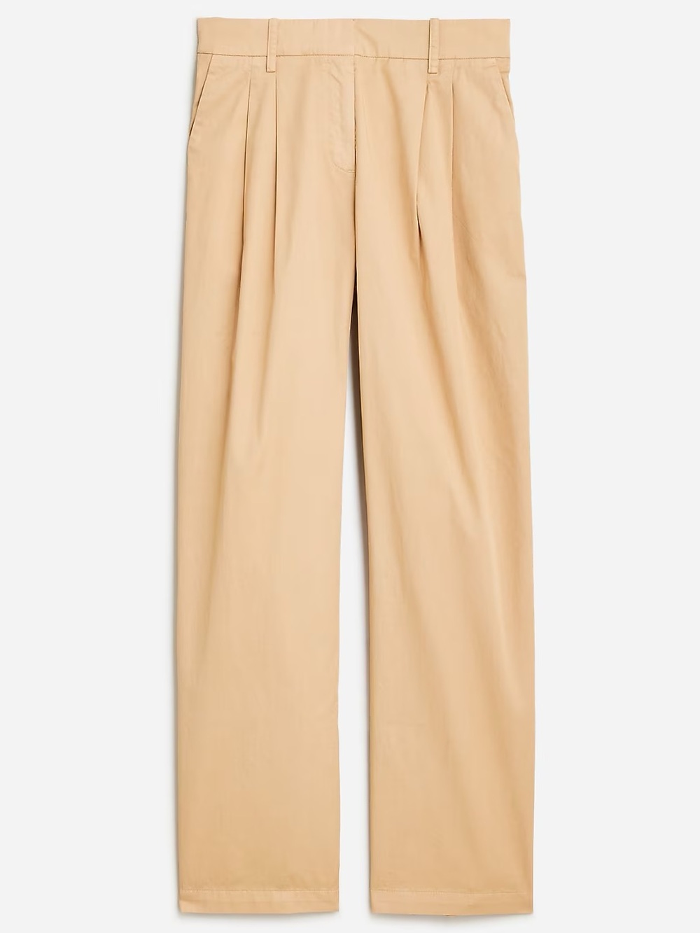 J. Crew Wide Leg Essential Pant Cotton Poplin Sunkissed Khaki Pleated Trouser